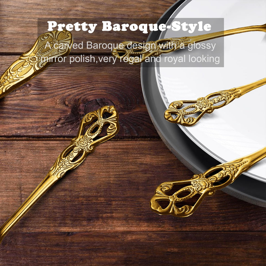 Gorgeous Retro Royal Gold Stainless Steel 20-Piece Flatware Set