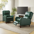 Genuine Leather Recliner Chair Set of 2, Green