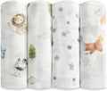 Muslin Baby Swaddle Blankets, Pack 47x47 inches, Breathable 100% Rayon from Bamboo Receiving Blanket, Shower &