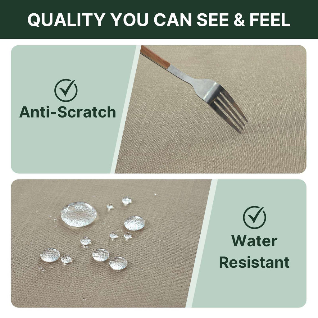Linen Textured Table Cloths 60 x 104 Inch Premium Solid Tablecloth Spill-Proof Waterproof Table Cover for Dining