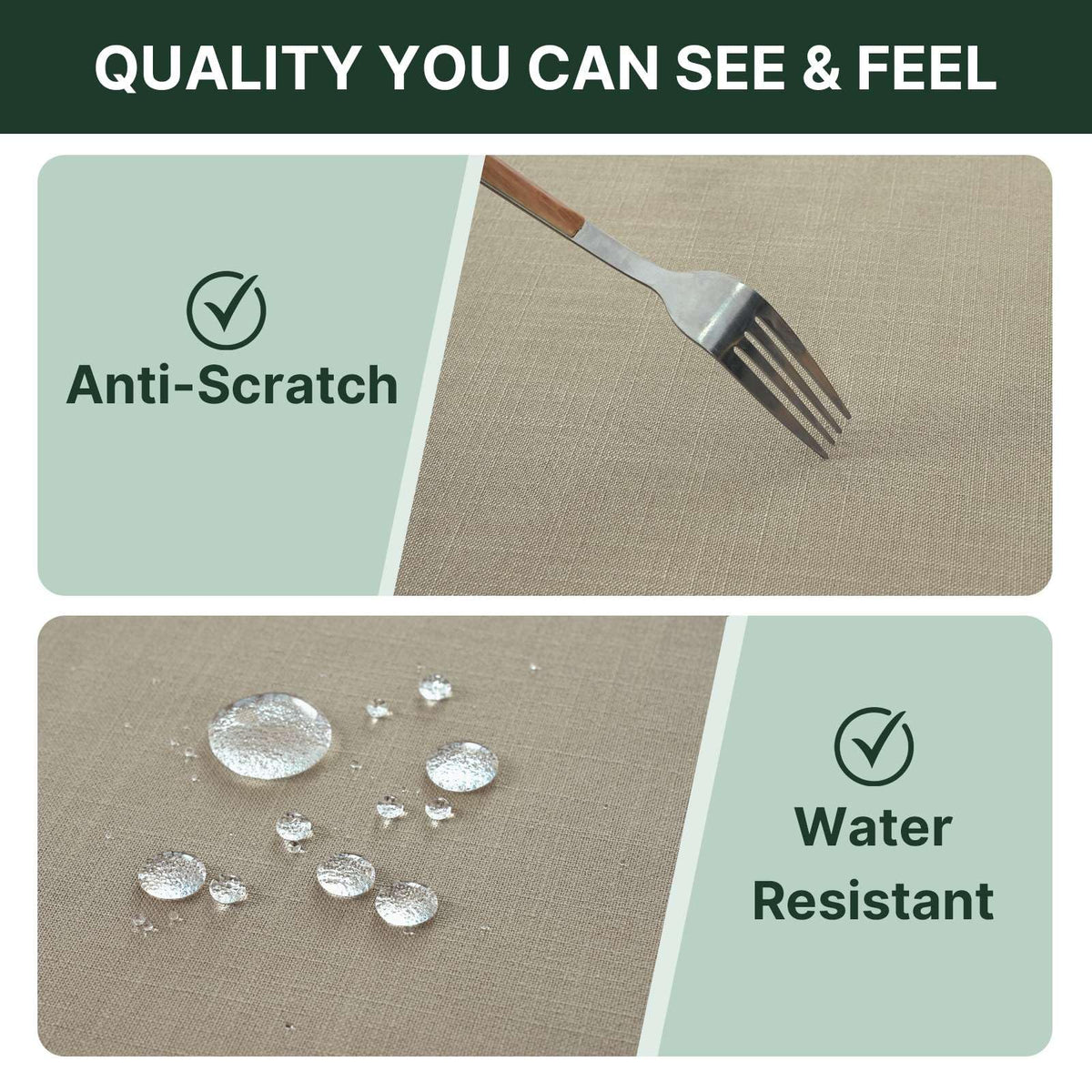 Linen Textured Table Cloths 60 x 120 Inch Premium Solid Tablecloth Spill-Proof Waterproof Table Cover for Dining