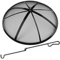 Fire Pit Spark Screen, Fire Pit Screen 36 Inch Round with Handle & Poker