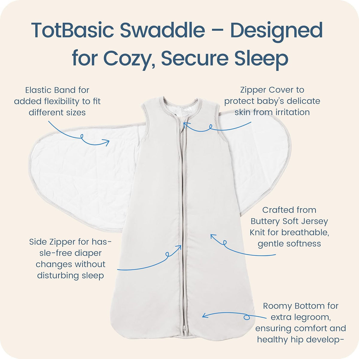 Newborns Swaddle Sleep Sack, 1.0 TOG Baby Blanket for Newborns, Soft Sleeping Bag for Infants