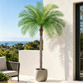 6ft Tall Artificial Phoenix Palm Tree with 18 Leaves, Large Fake Tropical Silk Tree Outside, Fake Tree Perfect