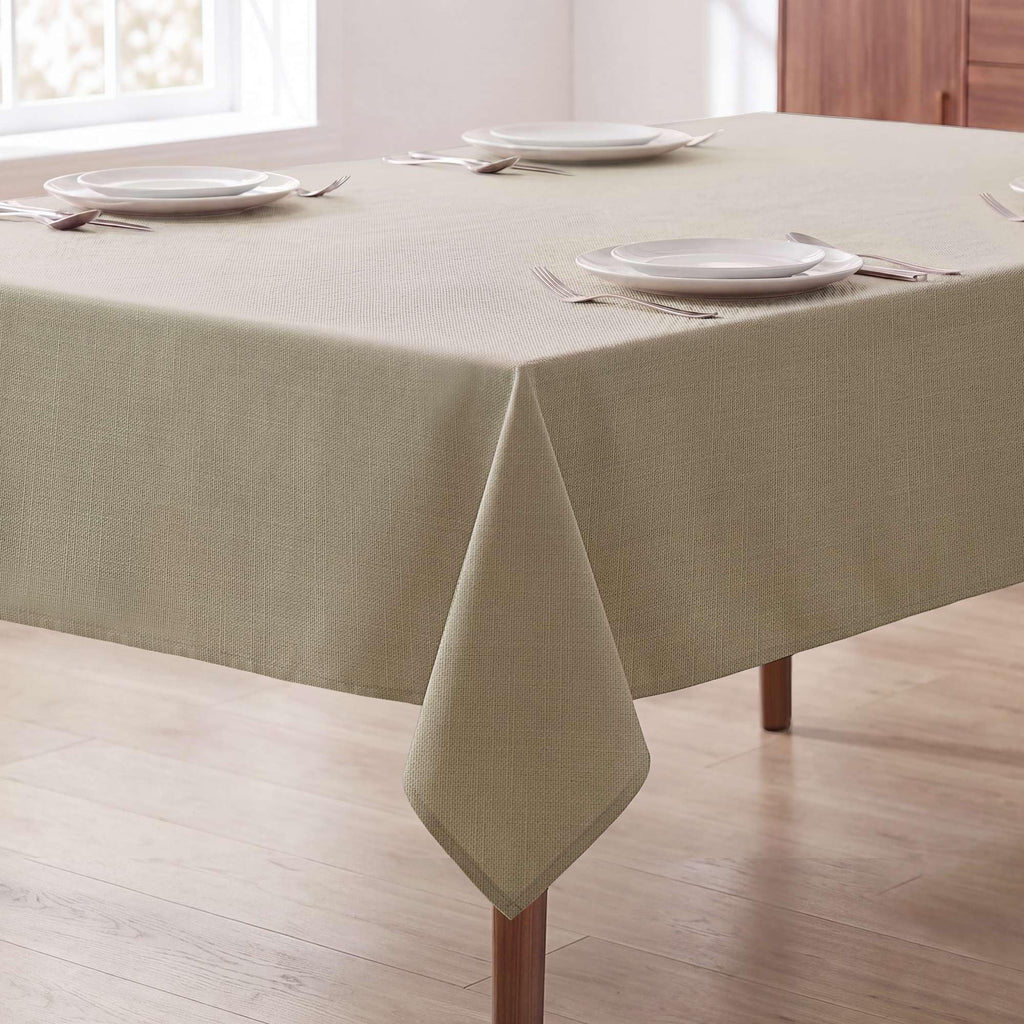 Linen Textured Table Cloths 60 x 104 Inch Premium Solid Tablecloth Spill-Proof Waterproof Table Cover for Dining
