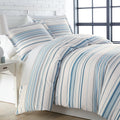 Striped Comforter Queen Set w/ 2 Pillow Shams, Coastal Bedding Stripe Blue