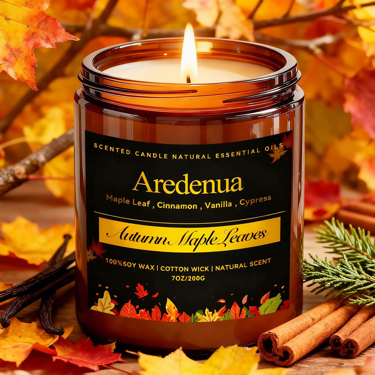 Fall Candles, Autumn Leaves Scent, Cozy Autumn Season Gifts for Fall