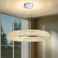47.5-Inch Large Round Crystal Ring Chandelier for High Ceilings