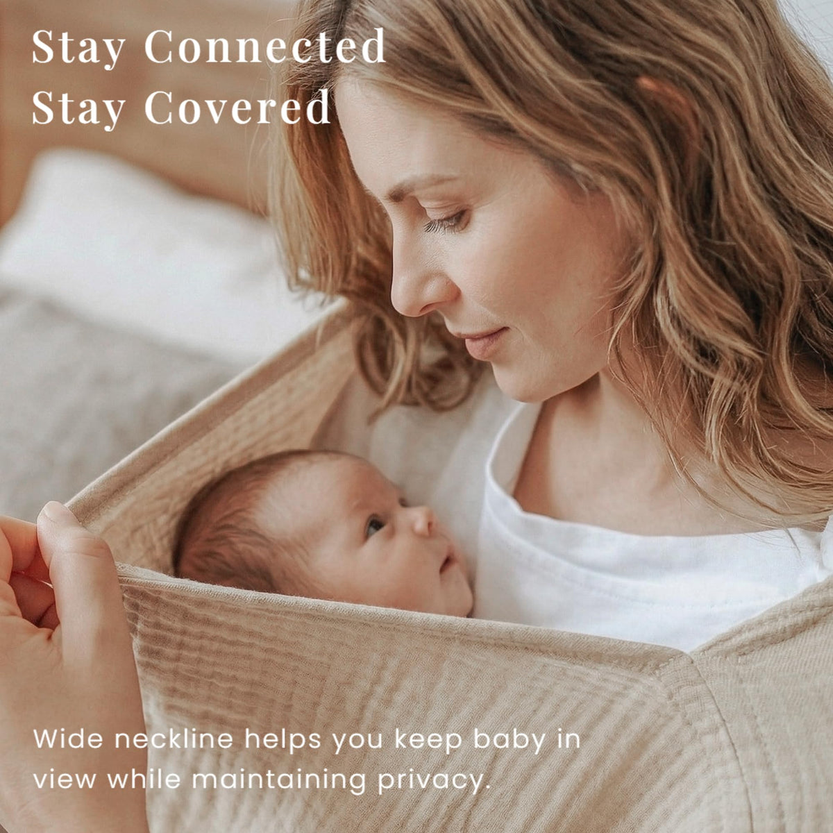 Muslin Nursing Cover for Women, 360° Full Privacy Poncho