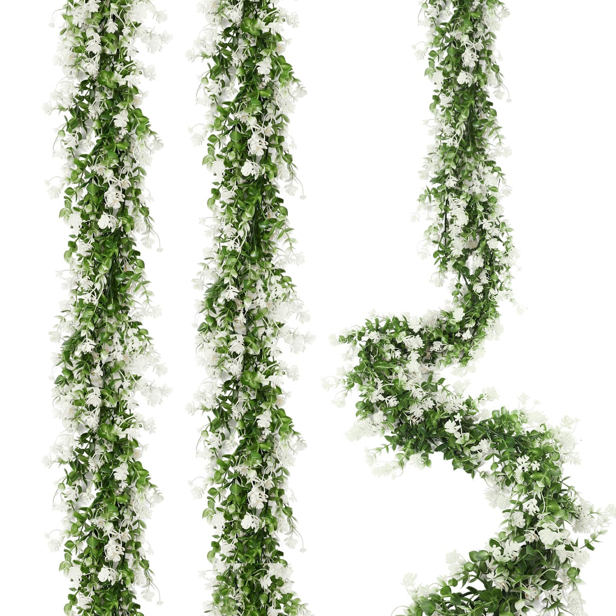 Faux Eucalyptus Garland Plant Fake Vines, Faux Draping Greenery, 3Pcs