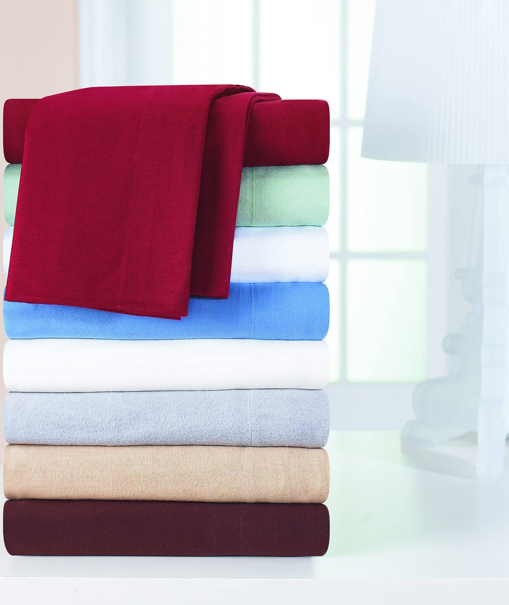 Heavy Weight Flannel Sheet Set, Linen - Warm & Cozy - 100% Cotton Flannel Pre-Shrunk -170 GSM -Deep Pockets