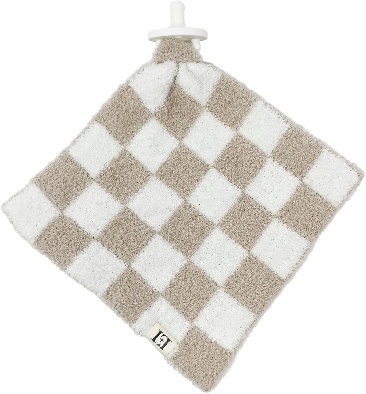 USA Checkered Baby Lovey Security Blanket with Pacifier Holder - DreamSoft Reversible Plush Mini Comfort Blanket
