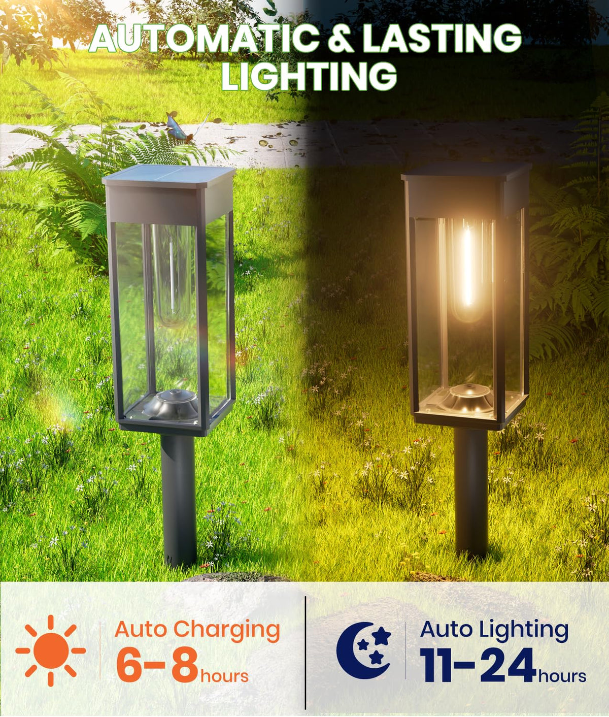 Driveway Solar Lights, 8 Pack, 3 Heights, Warm White, IP65