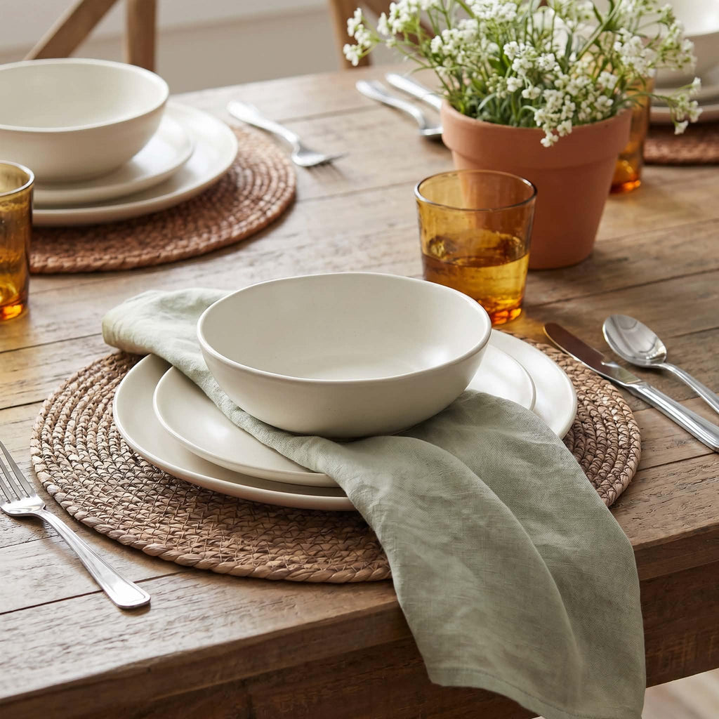 13.8" Set of 8 Brown Seagrass Woven Round Placemats by DaiVuCrafts