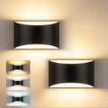 Modern LED Wall Sconce Set of 2, Black Indoor Wall Lights 3CCT