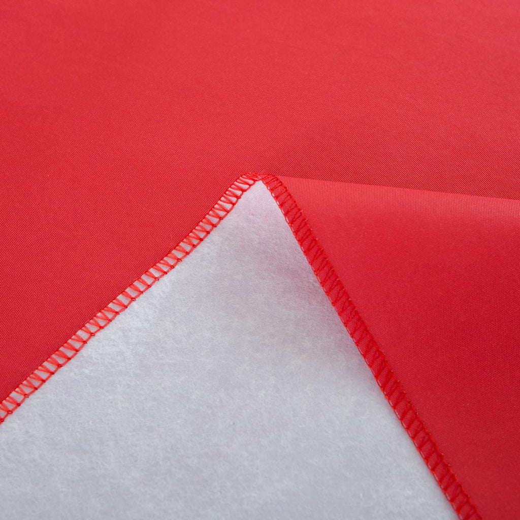 Vinyl Tablecloth with Flannel Backing, Red, Waterproof, Stain-Resistant, Easy-Clean Table Cover for Holiday, Dining