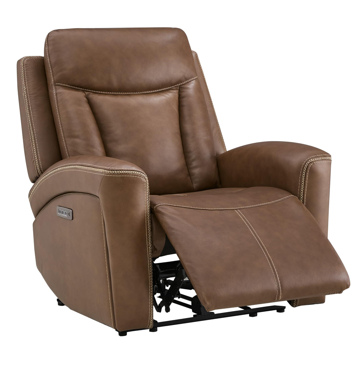 Triple Motor Genuine Leather Super Zero Gravity Recliner, Cafe Brown