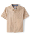 Boys,and Toddler Short Sleeve Linen Button Up Shirt,Java Hill