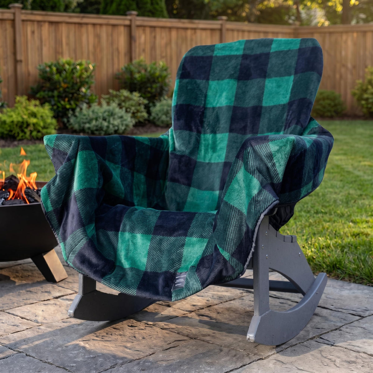 The Chair Blanket - Reversible, Waterproof & Polar-Lined - Stretchable Elastic Back - Original Patio Chair Cover