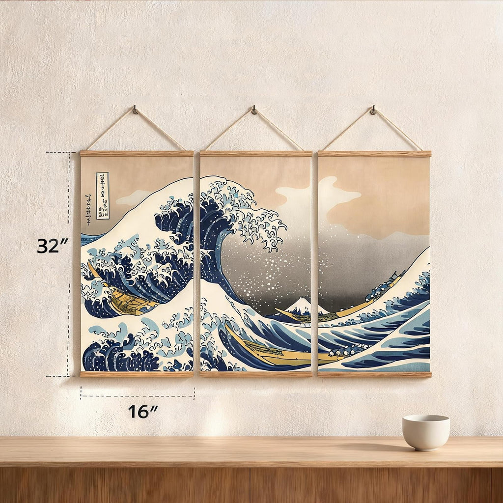 Traditional Japanese Scroll Wall Art - The Great Wave off Kanagawa