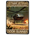 Veteran Metal Tin Sign Helicopter Vietnam Veteran Born In Battle Proven In Combat Aluminium Sign U.S Army Metal