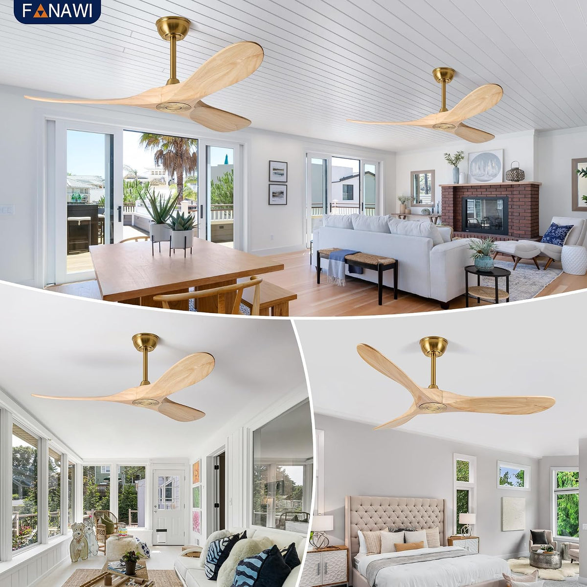 52" Ceiling Fan with Remote, No Light
