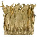 Gold Rooster Fringe Trim 2.15Yard 8-10inch for Feather Shawl Cape,DIY Sewing Craft Clothing Wedding Decoration