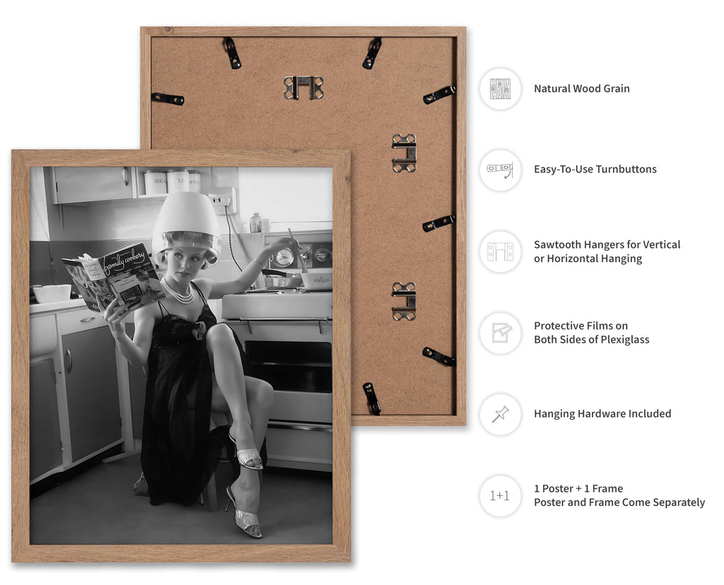 Kitchen Hair Salon Poster - Housewife Cooking Print - Fashion Art - Girly Illustration - Black and White Design