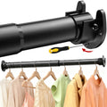 17 to 84 Inch Closet Rods for Hanging Clothes with Screwdriver Black