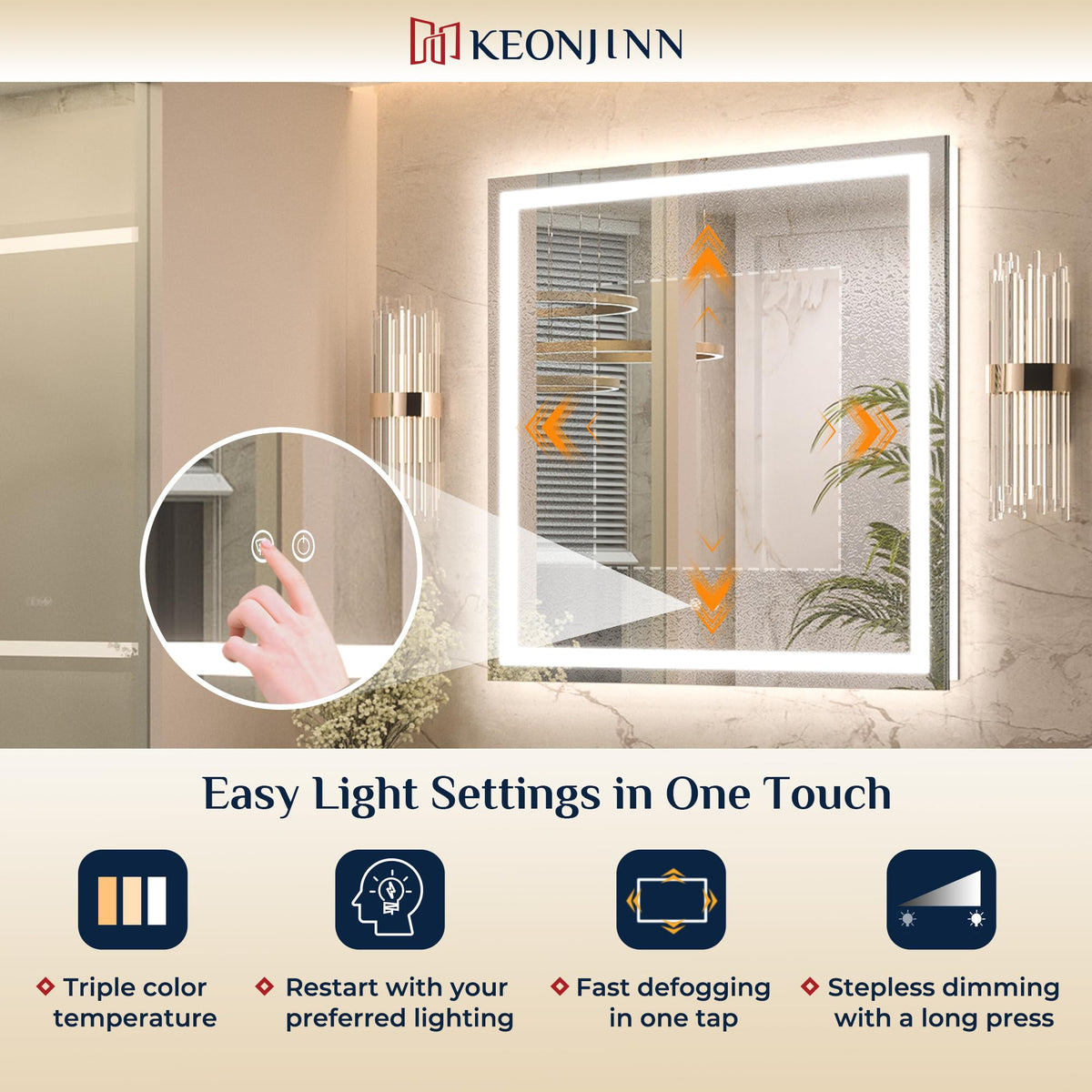 84x32 Inch LED Bathroom Mirror with Light, Effortless Installation