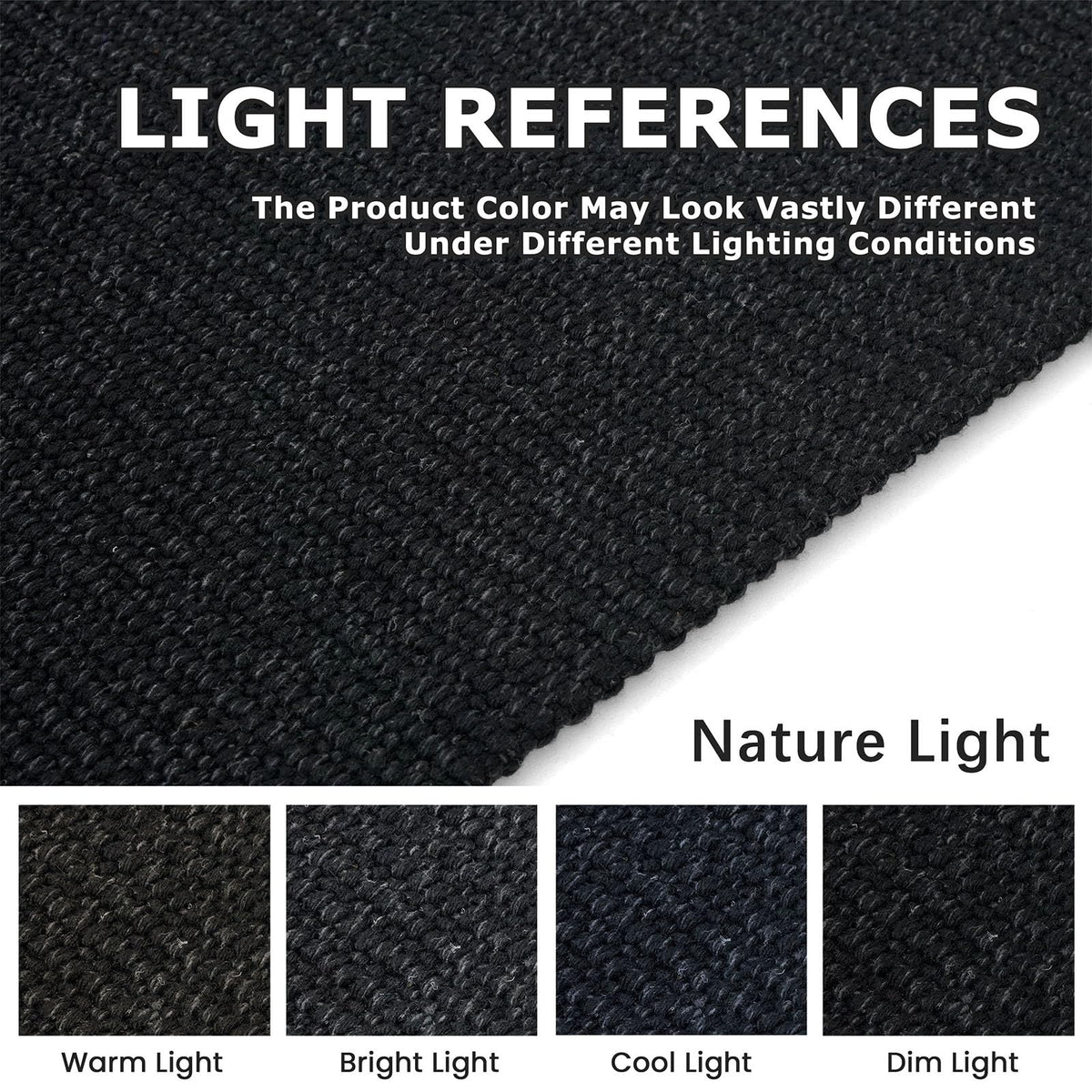 2x10 Long Runner Carpet, Washable Woven Non Slip Hallway Rug, Heathered Charcoal Black