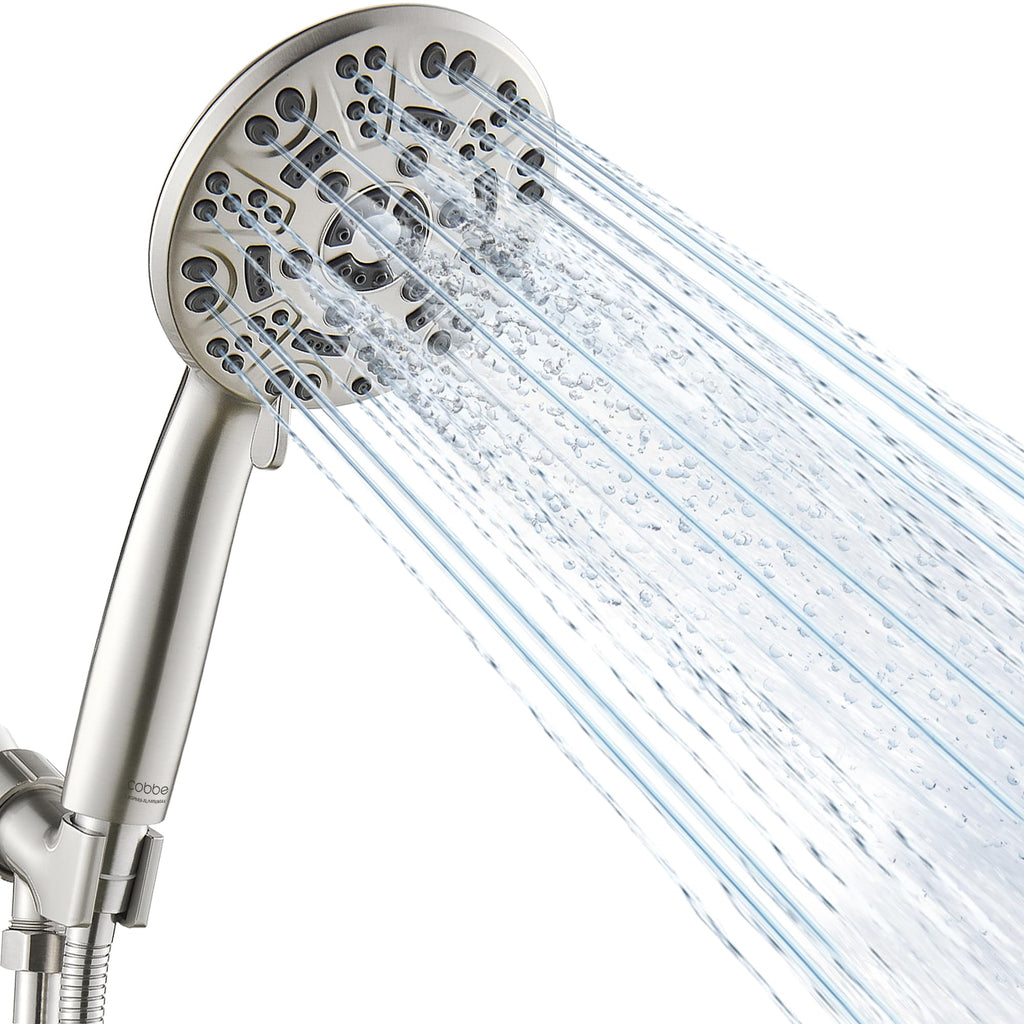 8-Setting Handheld Shower Head, Water-Saving Design, Brushed Nickel