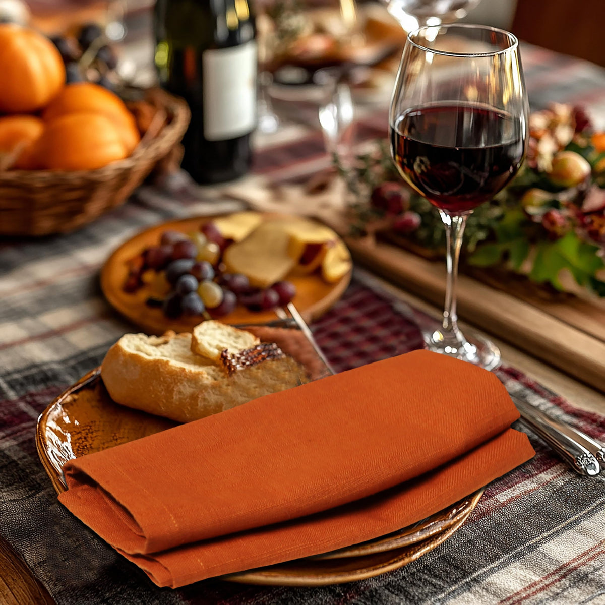 Harvest Cloth Napkins - Set of 12 Soft 100% Cotton Napkins