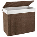 Laundry Hamper with Lid, 140L(35.7 Gal) Large Wicker Laundry Basket , Handwoven Paper Rope Clothes Hamper with