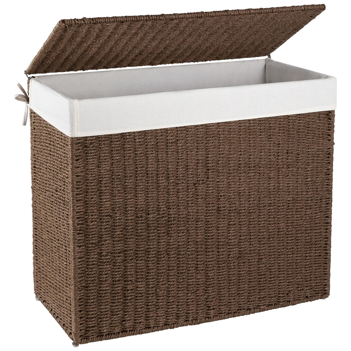 Laundry Hamper with Lid, 140L(35.7 Gal) Large Wicker Laundry Basket , Handwoven Paper Rope Clothes Hamper with