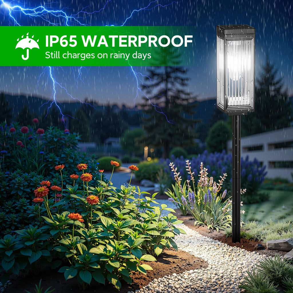 Solar Lights Outdoor Pathway, Upgraded 6 Pack