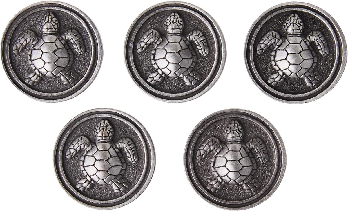 5 Pack Brushed Pewter Cabinet Knobs 1-7/16 inch (37mm) Kitchen Cabinet Handles and Drawer Knobs for Cupboards