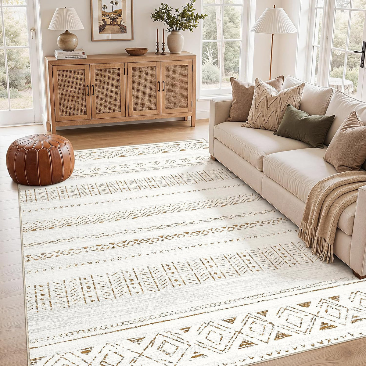 Boho Area Rugs: Soft Moroccan Washable Rug