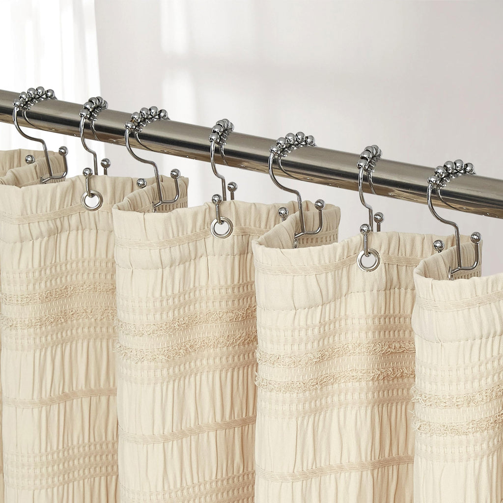 Extra Long Farmhouse Beige Boho 72 x84 Cotton Blend Tufted Fabric Waffle Textured Shabby Chic Rustic Minimalist