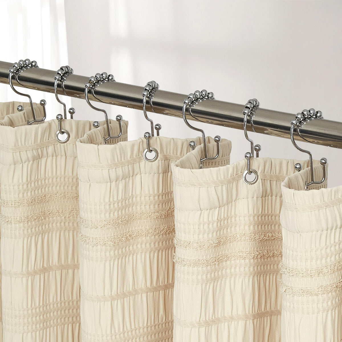 Extra Long Farmhouse Beige Boho 72 x84 Cotton Blend Tufted Fabric Waffle Textured Shabby Chic Rustic Minimalist