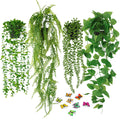 Fake Plants 4 Pack Artificial Hanging Plants Fake Potted Greenery