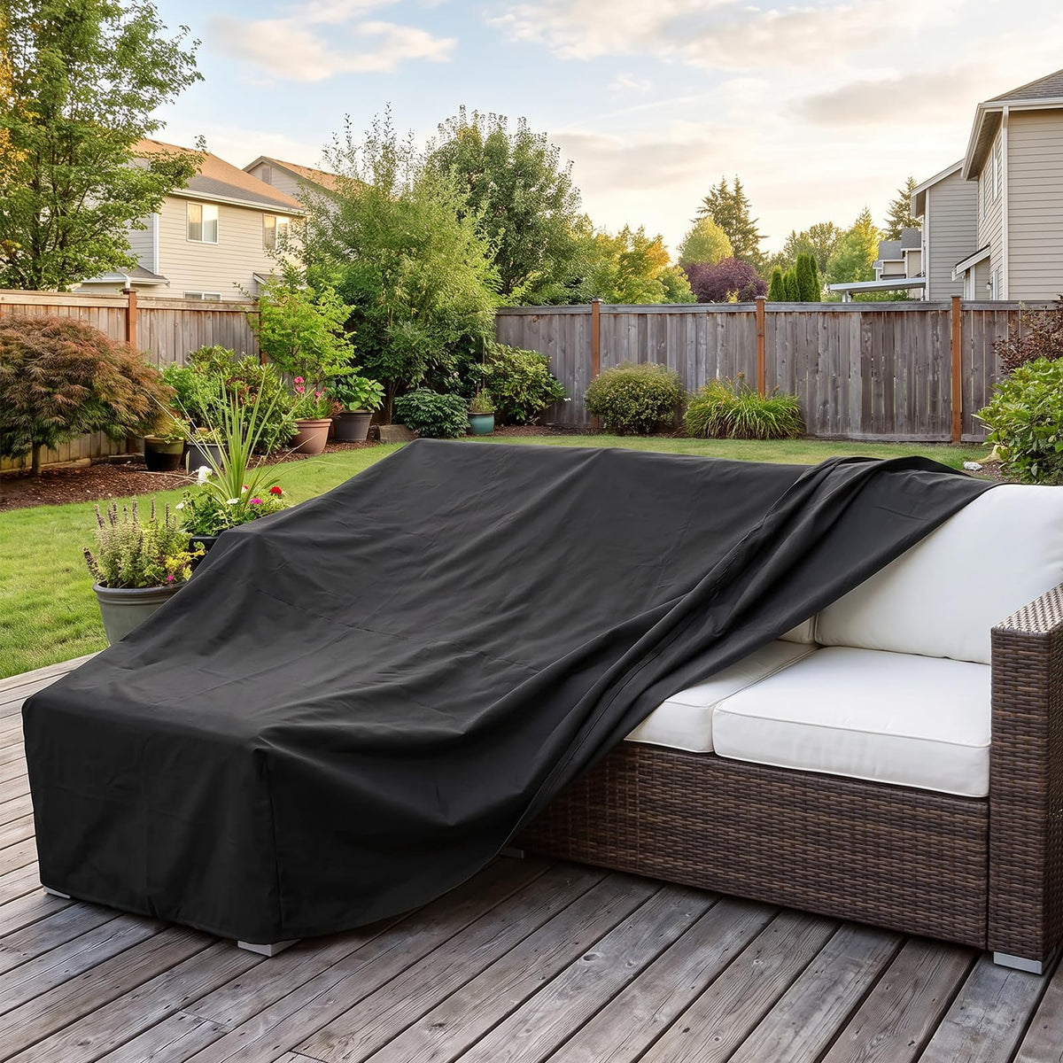 Patio Furniture Cover Rectangular 84"L x 44"W x 28"H, Waterproof Table Cover