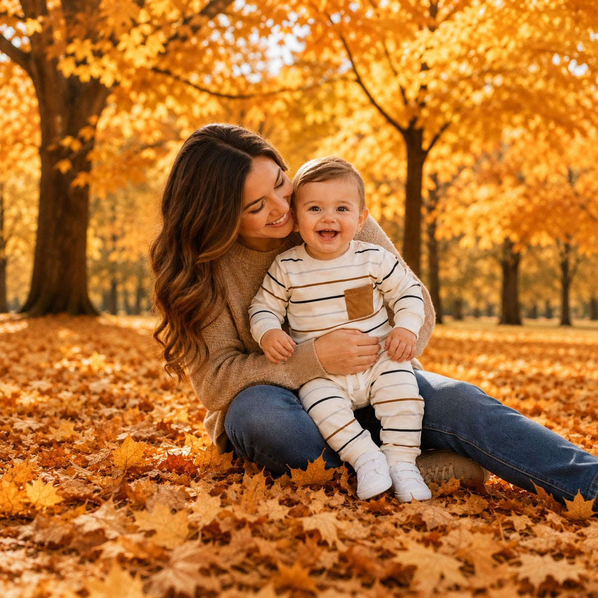 Toddler Baby Boy Fall Winter Outfits Striped Print Long Sleeve Sweatshirt Tops and Casual Pants 2pcs Clothes Set