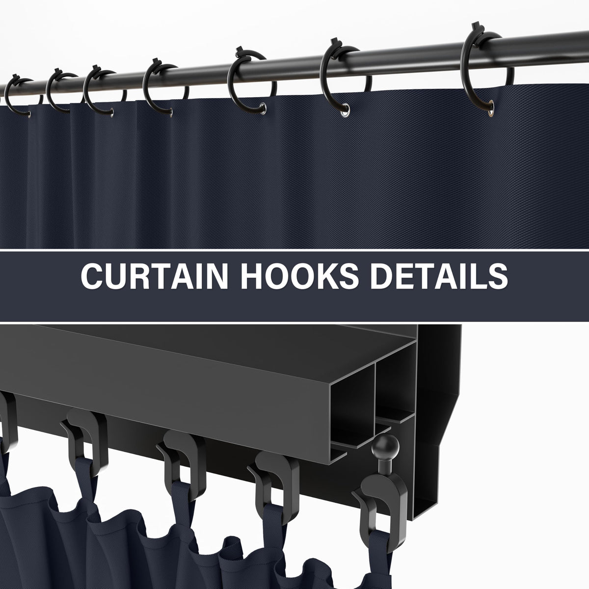 Outdoor Gazebo Curtain Replacement Universal 4-Panel Sidewalls 10' X 13', Outdoor Patio Waterproof Privacy Curtain