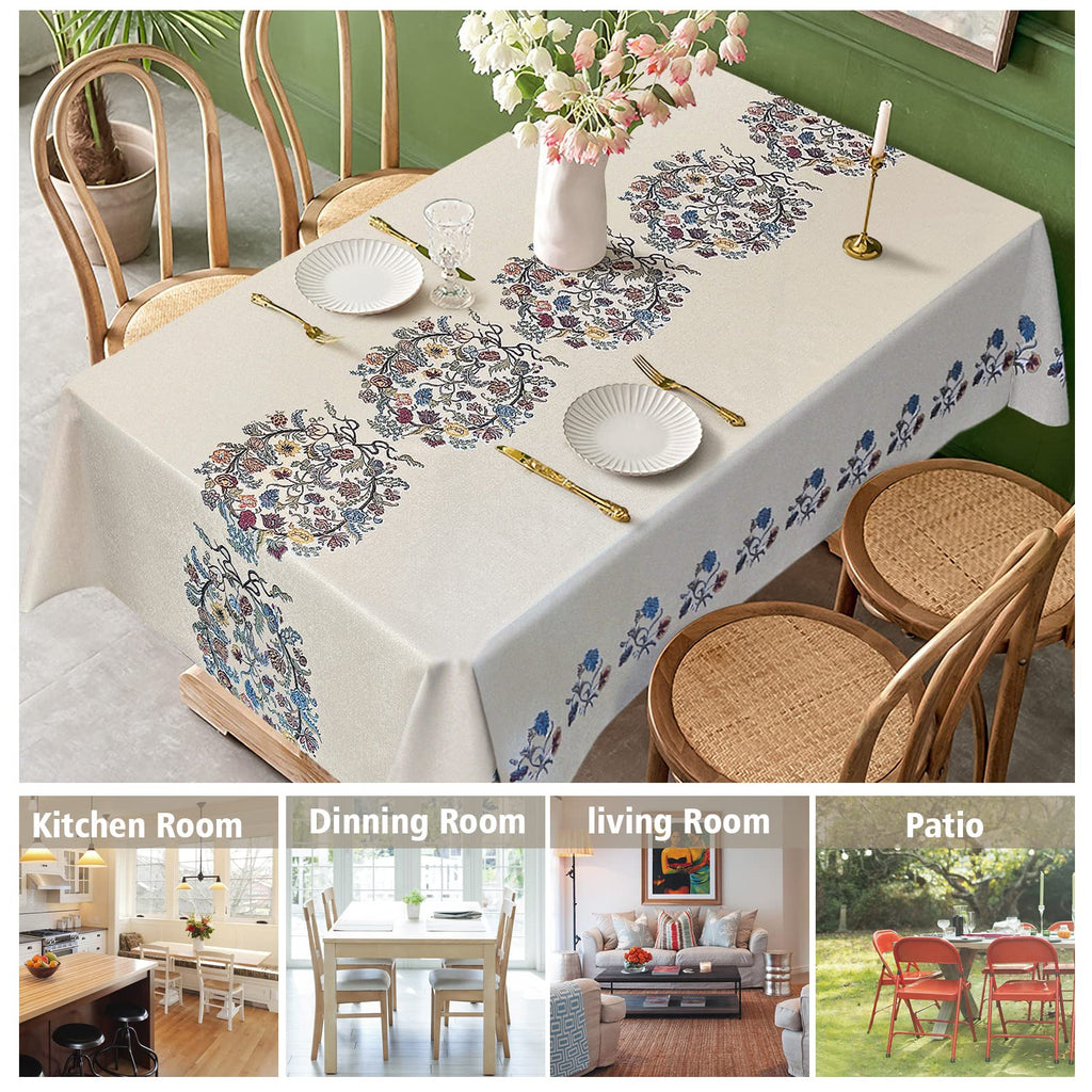 Waterproof Rectangle Vinyl Tablecloths 108x54 Inch