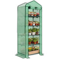 5 Tier Mini Greenhouse w/ Screen Roof 27.6" x 19.7" x 75.6" Green
