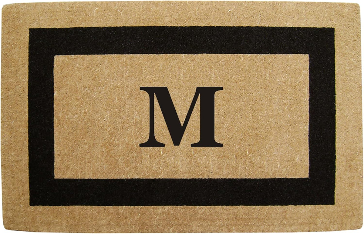 Luxury Coco Coir Doormat - Monogrammed Single Letter Outdoor Front Door Mat - Personalized Housewarming Gift for New
