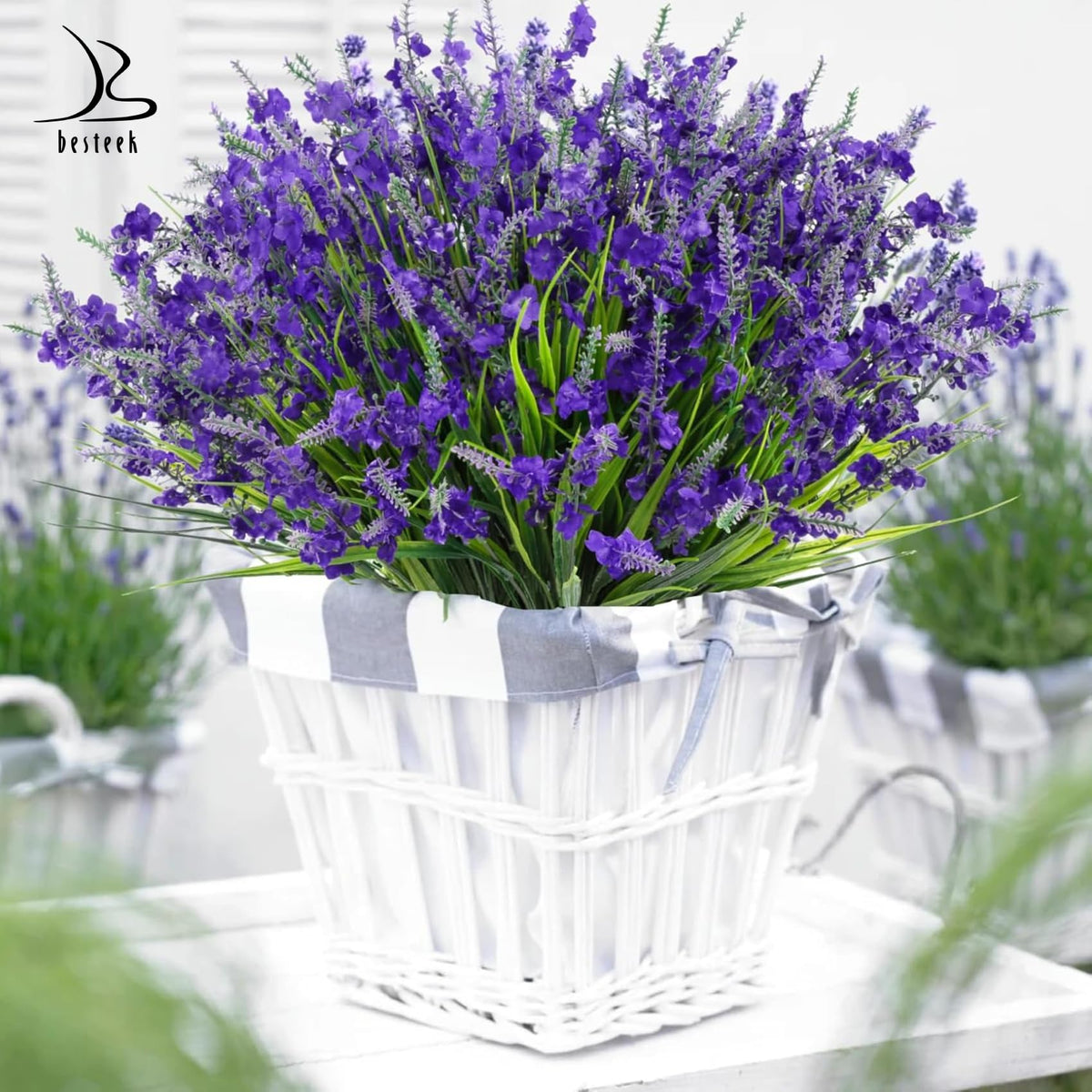 20 Bundles Artificial Lavender Flowers for Outdoors, Deep Purple