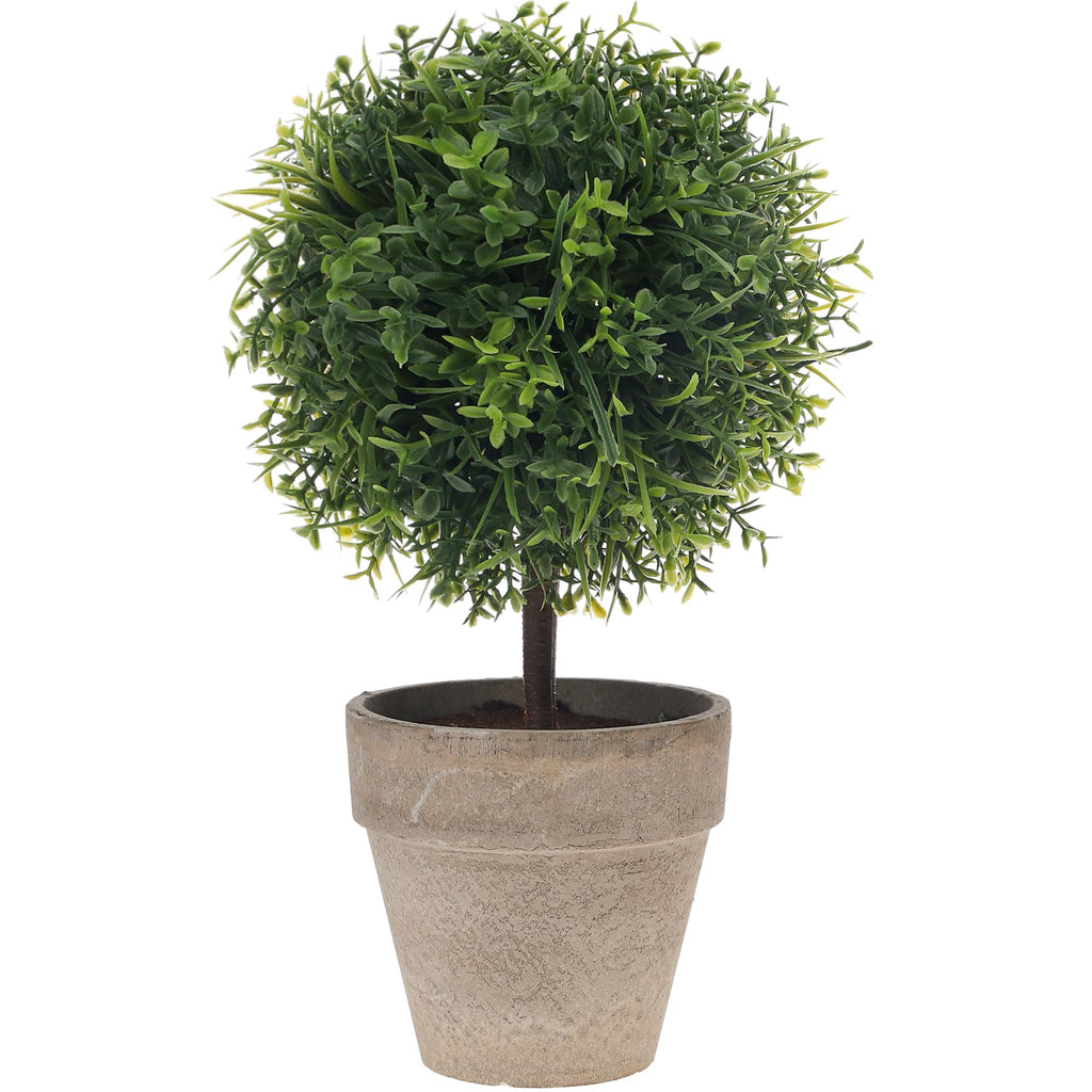 10 Inch Artificial Potted Boxwood Topiary, Small Topiary Ball Plant
