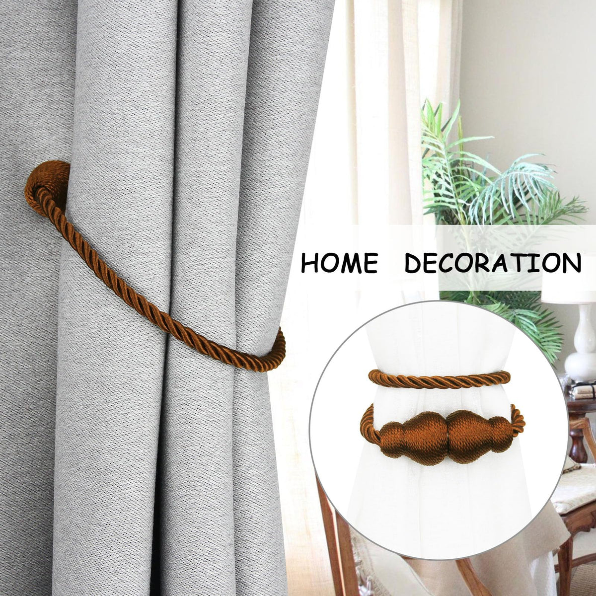 Magnetic Curtain Tiebacks Decorative Curtain Holders for Drapes